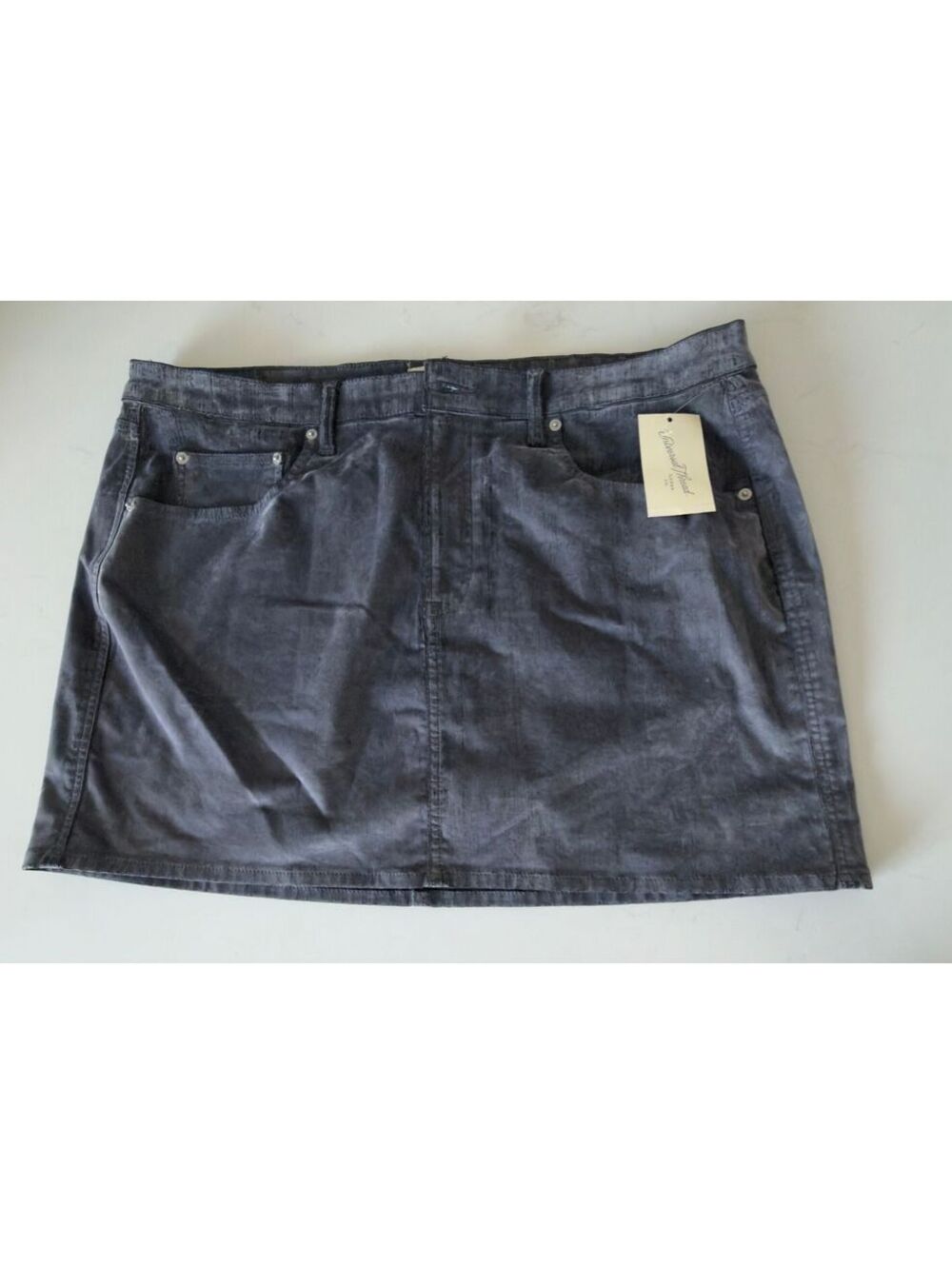 Universal Thread Gray Flocked Denim Micro Mini Skirt Women Size 17